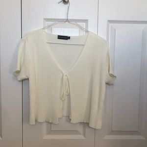 Short sleeve tie sweater